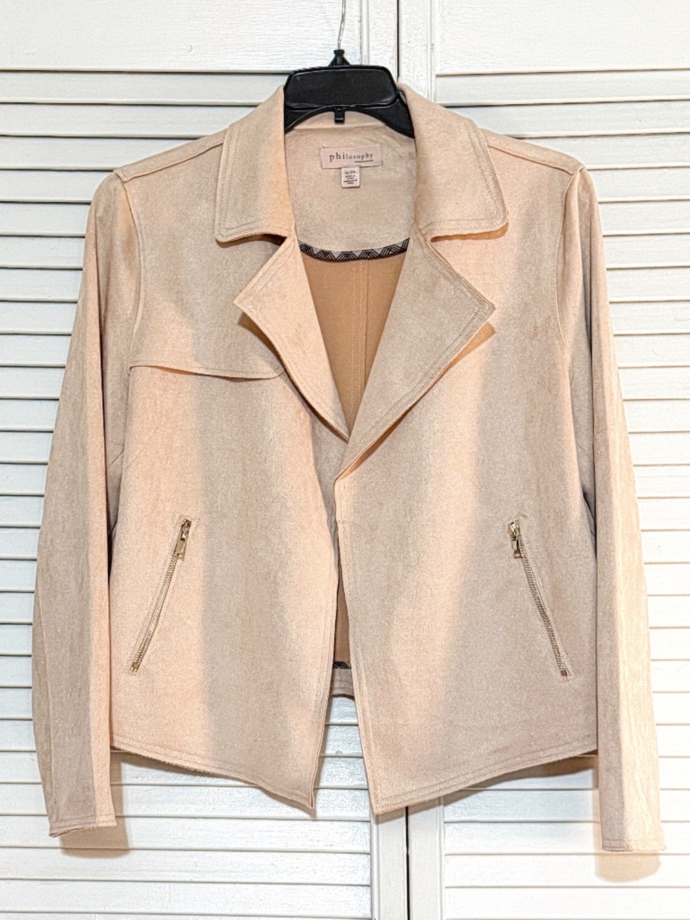 Philosophy Jacket - Lightweight - faux suede - Peach Pink - Size XL